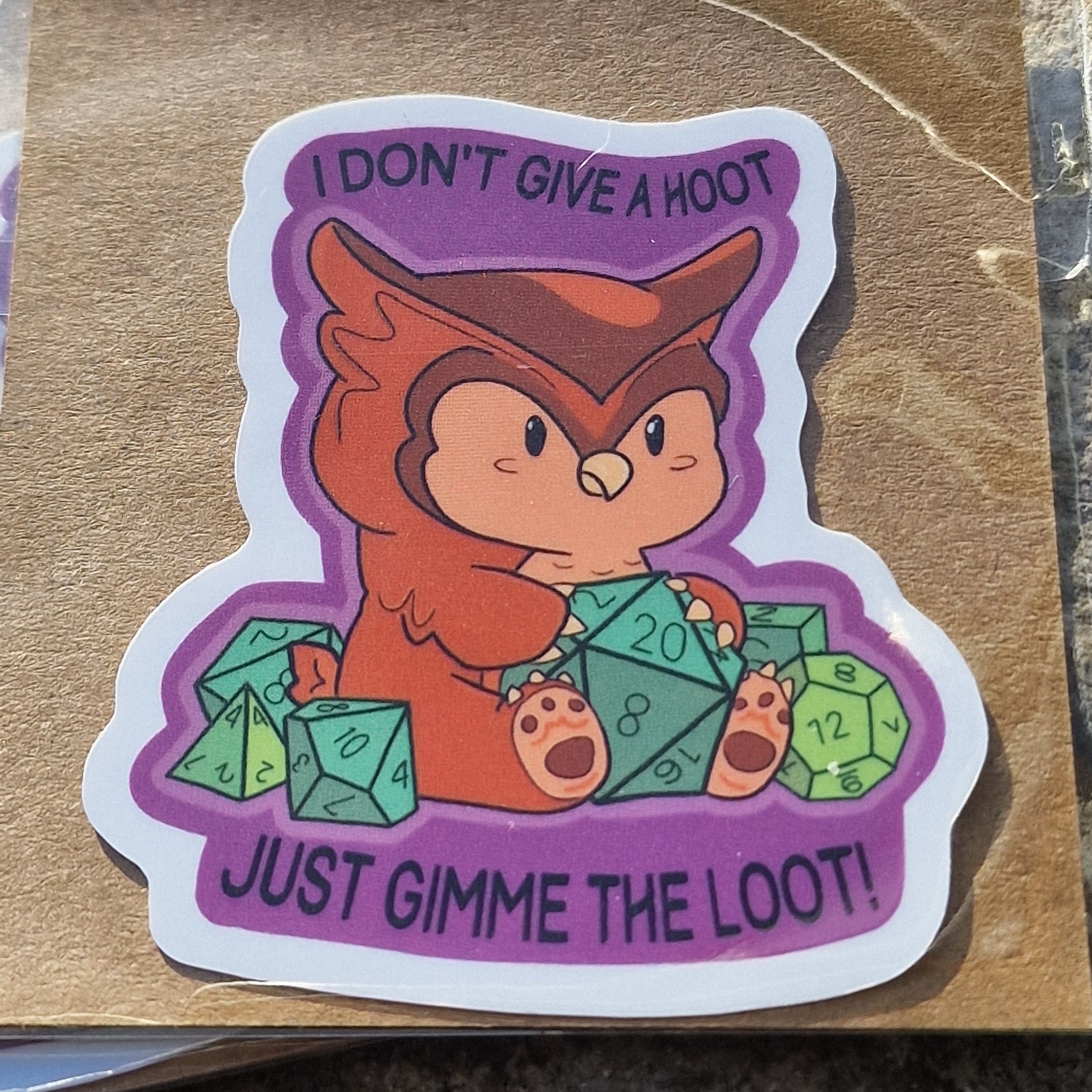 Sticker – I Don't Give a Hoot, Just Gimme the Loot! (Uil)