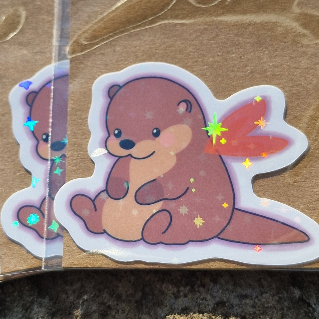 Holografische Sticker – Fairy Otter
