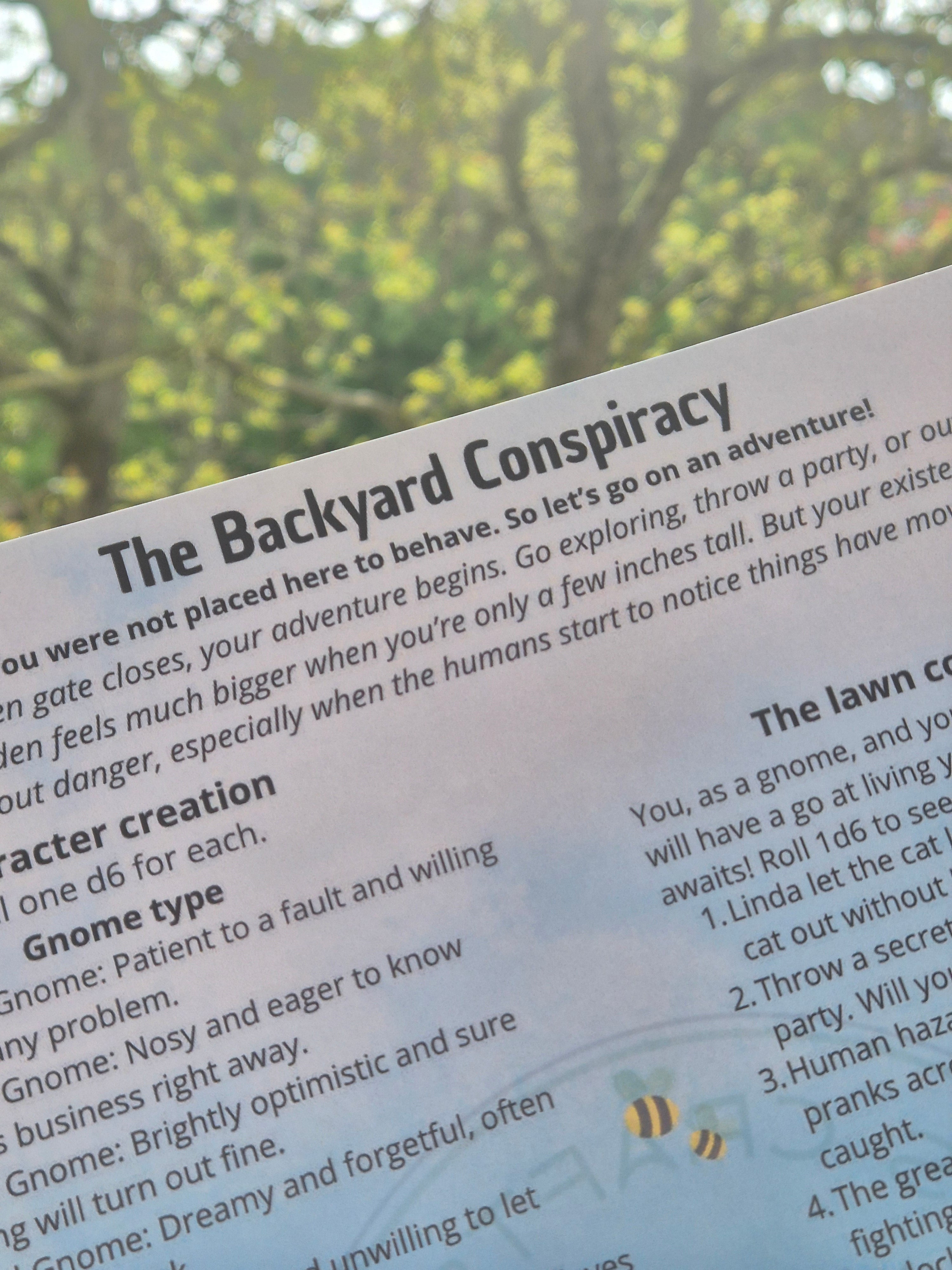 The Backyard Conspiracy – One Page D&D Adventure