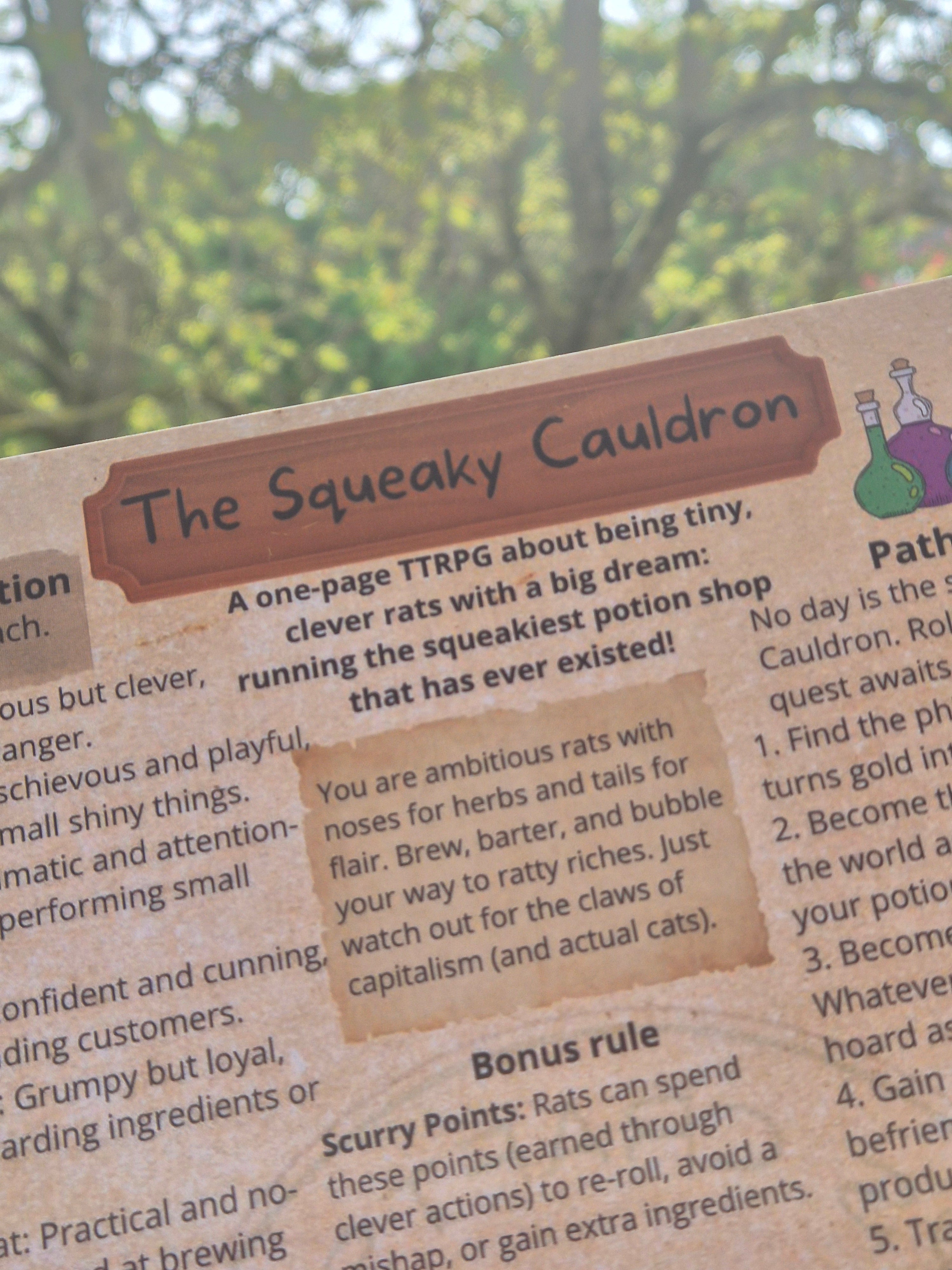 The Squeaky Cauldron – One Page D&D Adventure