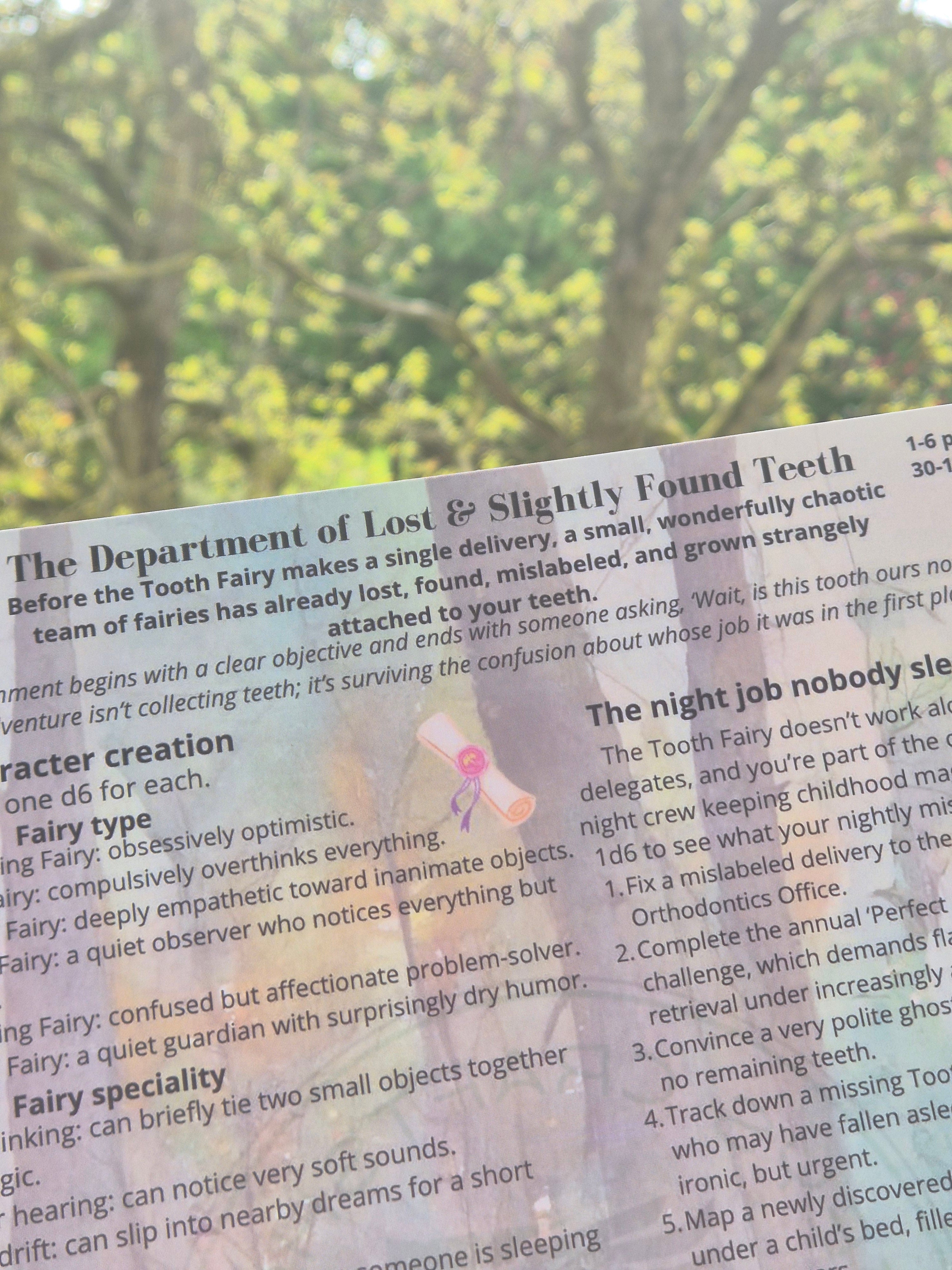 The Department of Lost & Slightly Found Teeth – One Page D&D Adventure