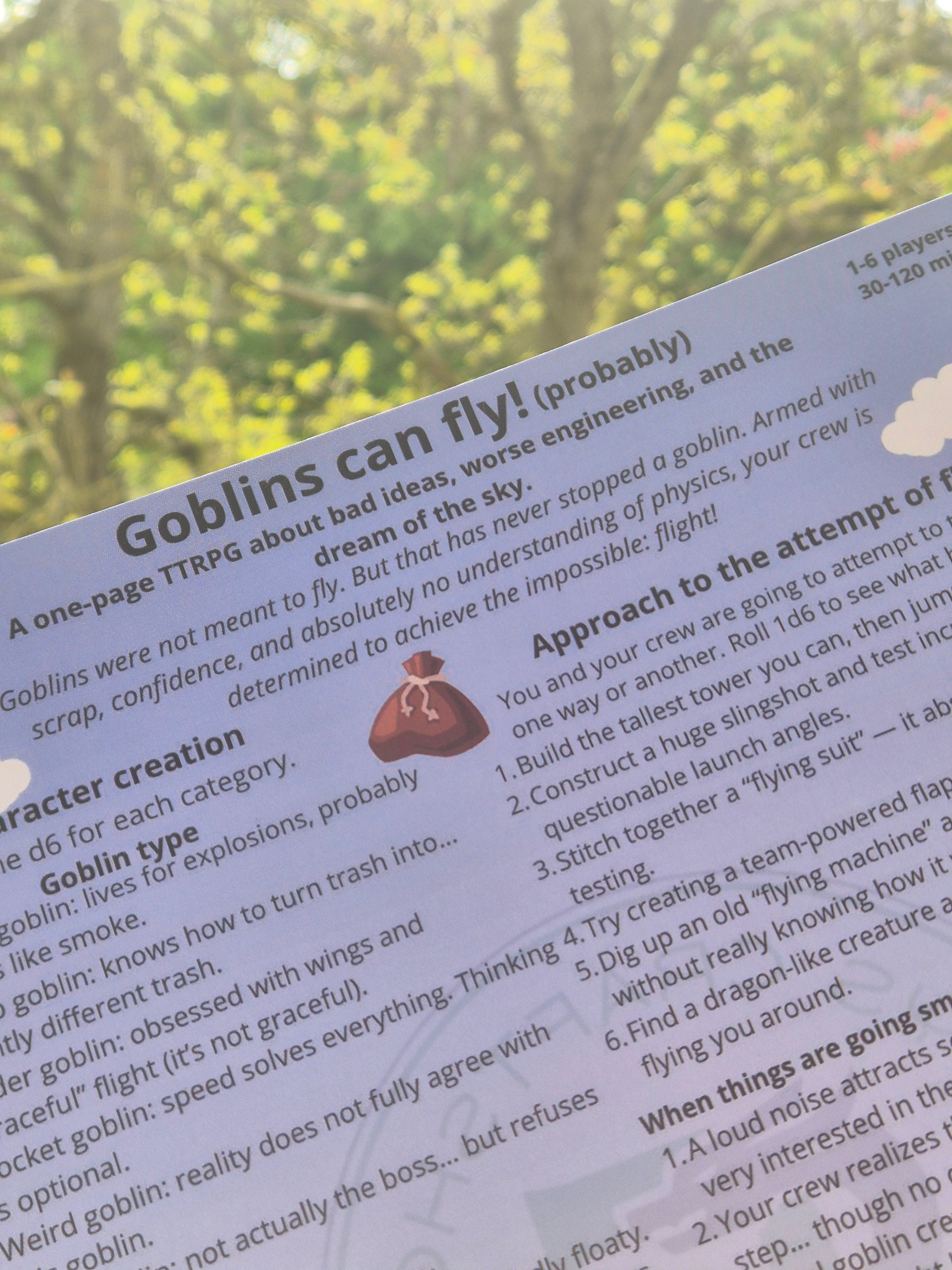 Goblins Can Fly! (Probably) – One Page D&D Adventure