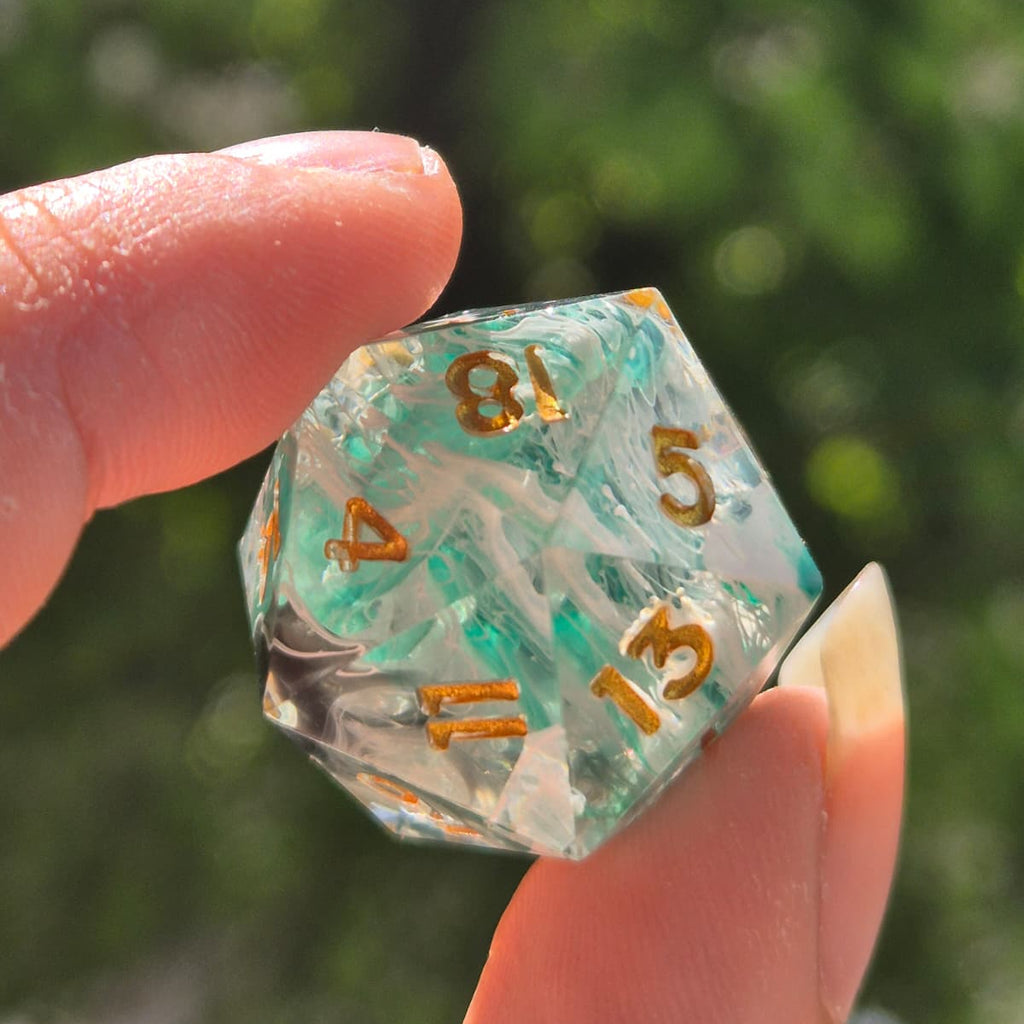 Premium Dice Sea Glass – Sharp Edge Dobbelstenenset