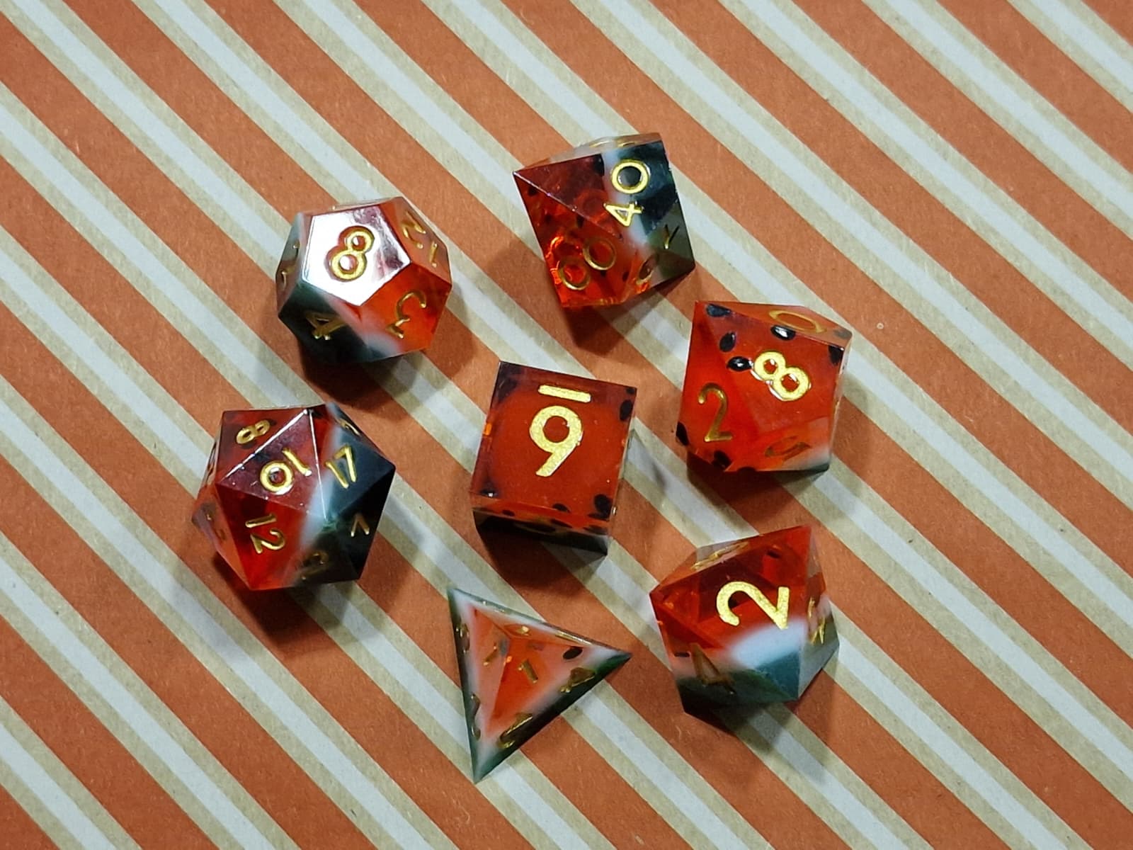 Premium Dice Watermelon – Sharp Edge Dobbelstenenset
