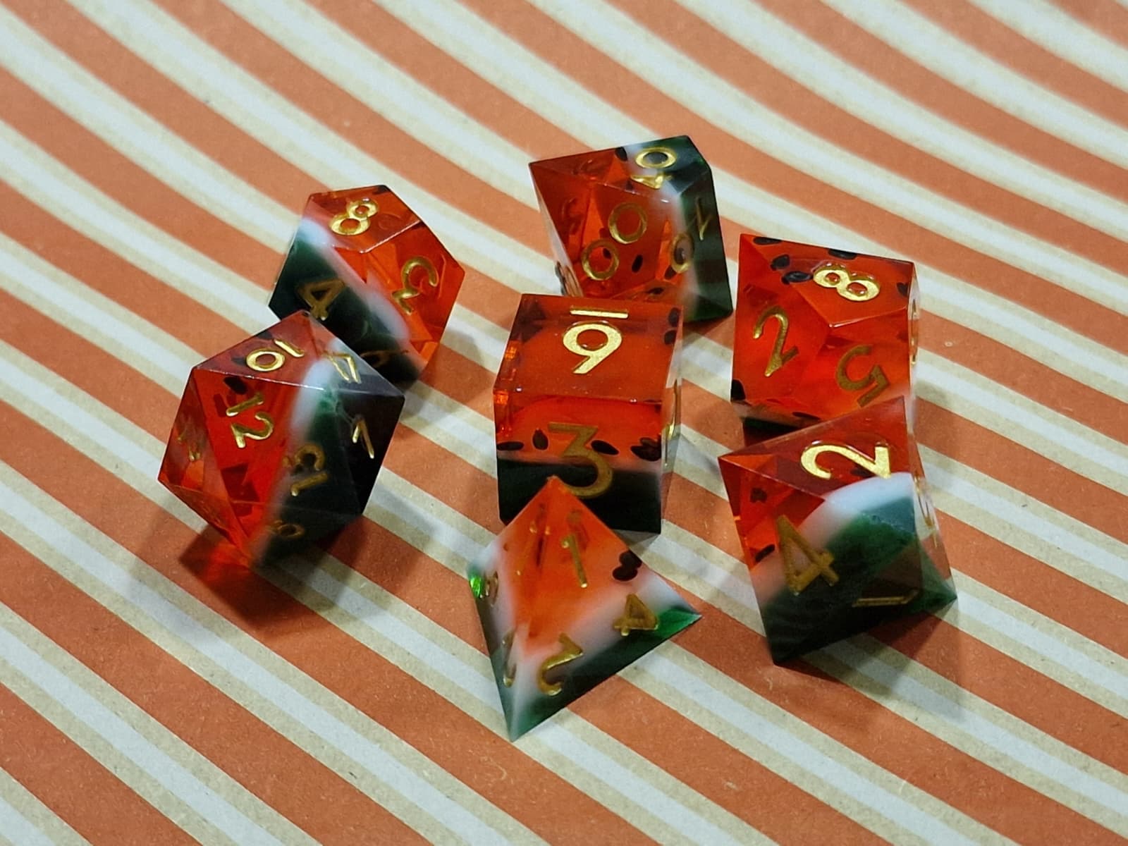Premium Dice Watermelon – Sharp Edge Dobbelstenenset