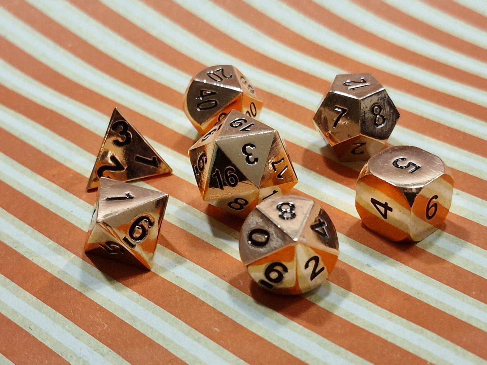 Premium Dice Copper – Metalen Dobbelstenenset