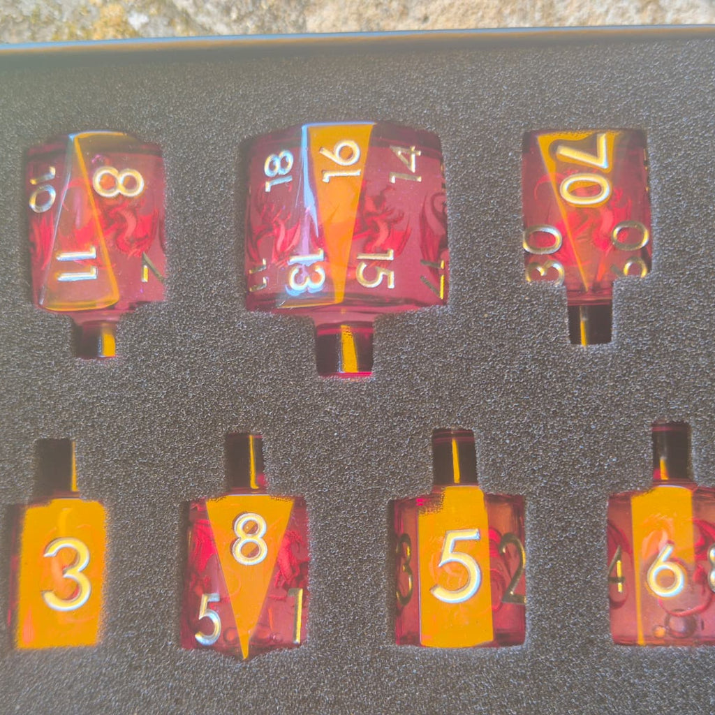 Potion Dice: Ember Vial – Liquid Core Dobbelstenenset